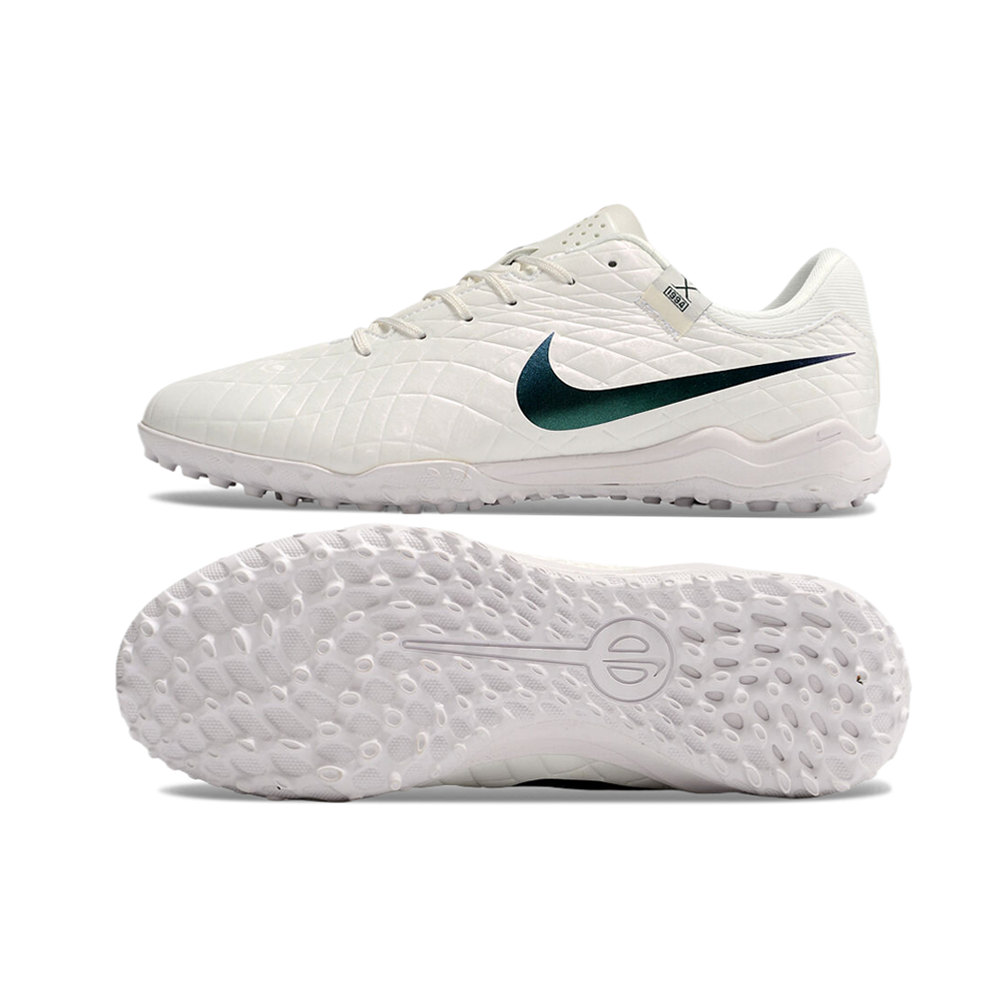 Chuteira Society Nike Tiempo Legend 10 Pro TF Branca e Verde 