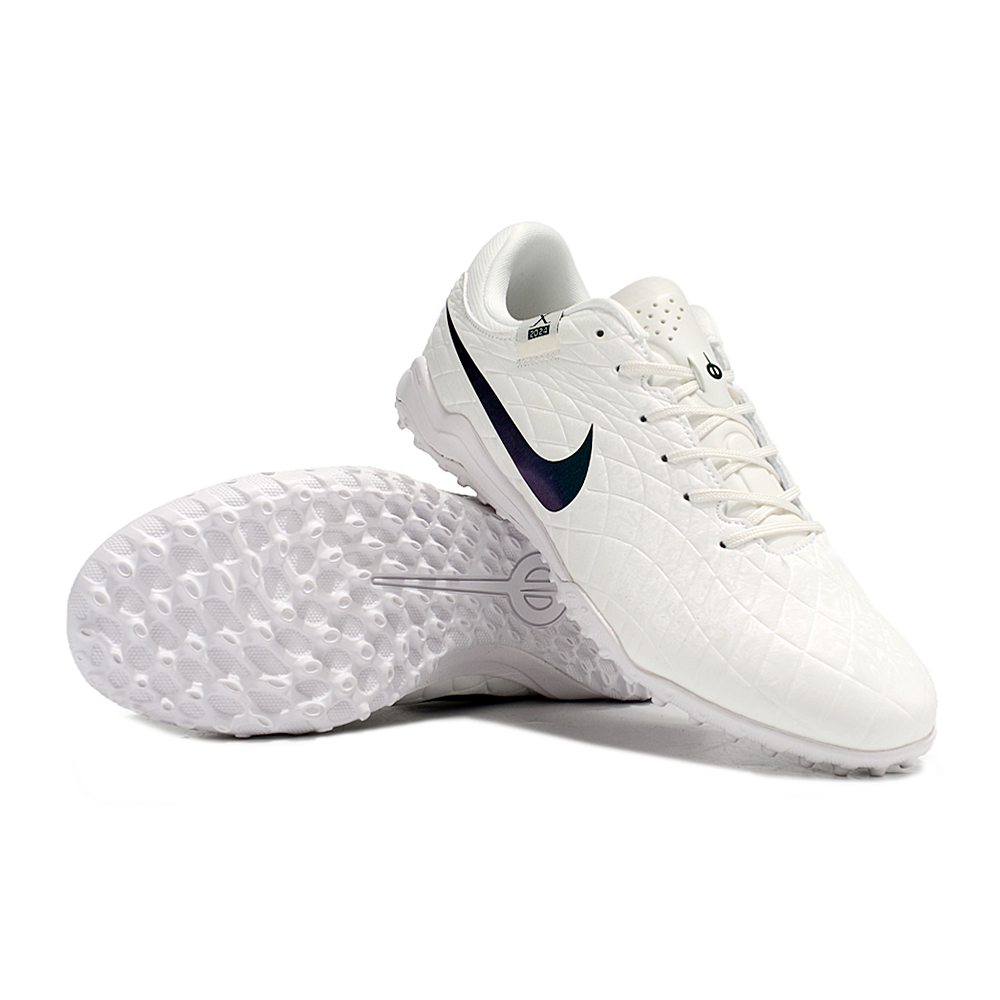 Chuteira Society Nike Tiempo Legend 10 Pro TF Branca e Verde 