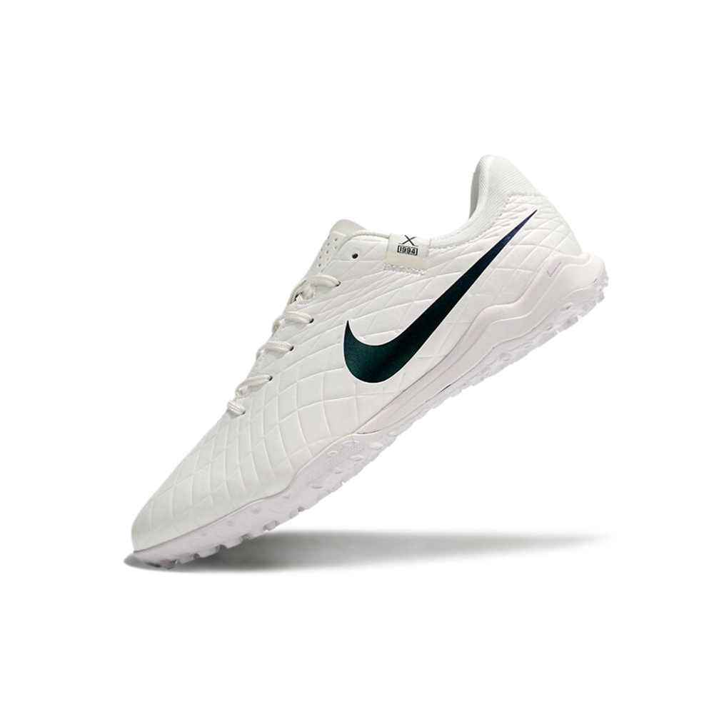 Chuteira Society Nike Tiempo Legend 10 Pro TF Branca e Verde 
