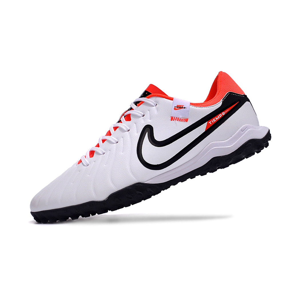 Chuteira Society Nike Tiempo Legend 10 Pro TF Branca e Vermelha 