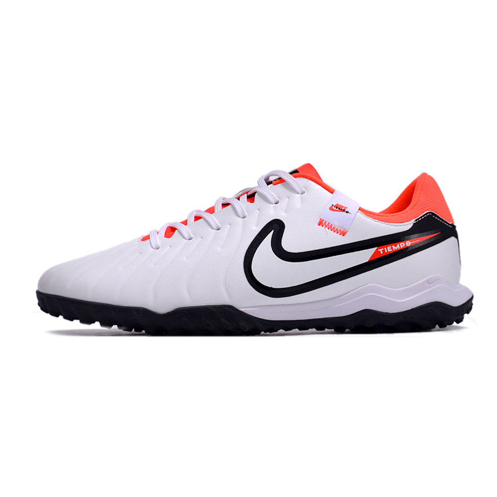 Chuteira Society Nike Tiempo Legend 10 Pro TF Branca e Vermelha 