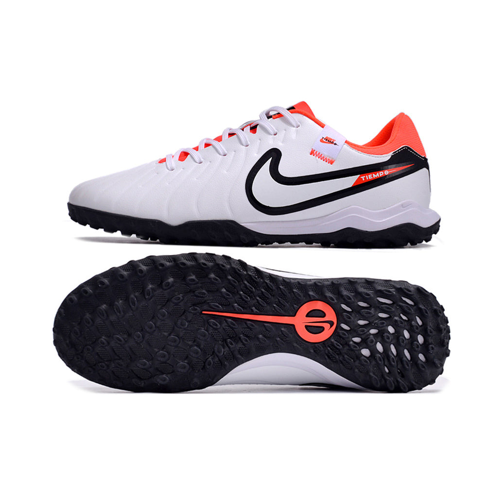 Chuteira Society Nike Tiempo Legend 10 Pro TF Branca e Vermelha 