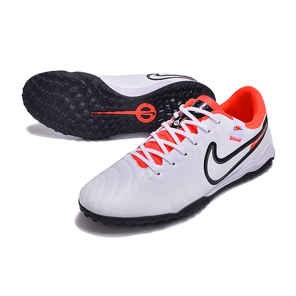 Chuteira Society Nike Tiempo Legend 10 Pro TF Branca e Vermelha 