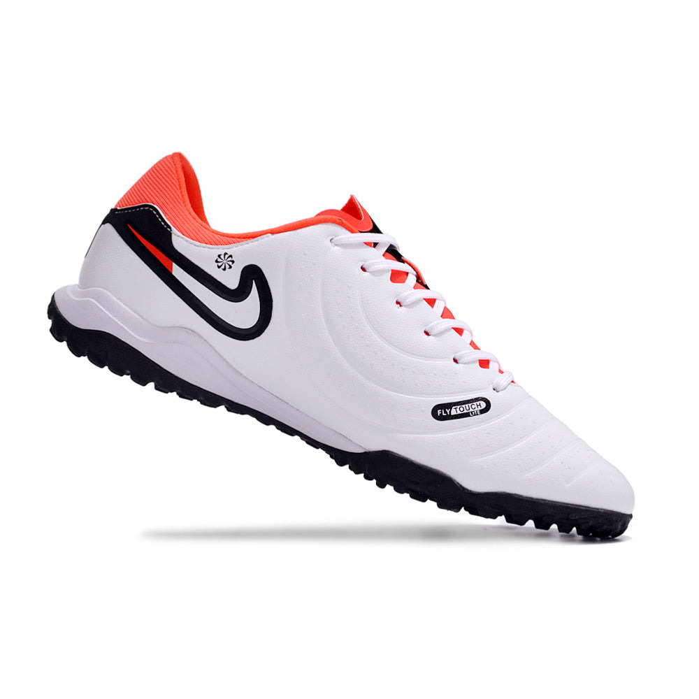 Chuteira Society Nike Tiempo Legend 10 Pro TF Branca e Vermelha 
