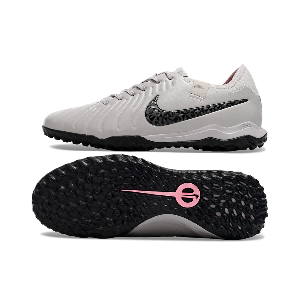 Chuteira Society Nike Tiempo Legend 10 Pro TF Cinza e Preto 