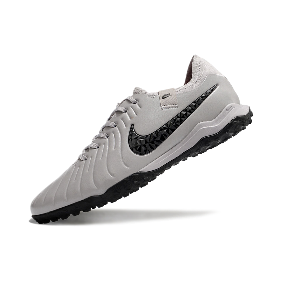 Chuteira Society Nike Tiempo Legend 10 Pro TF Cinza e Preto 