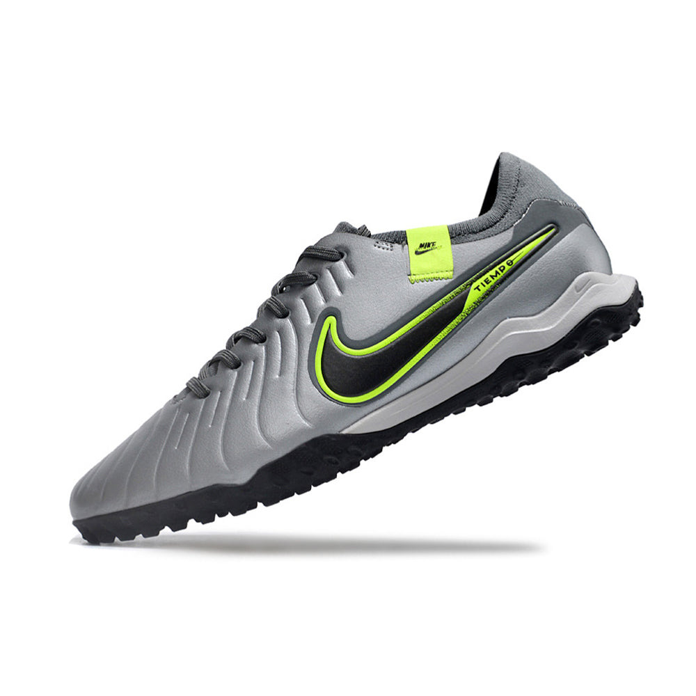 Chuteira Society Nike Tiempo Legend 10 Pro TF Cinza, Preta e Verde