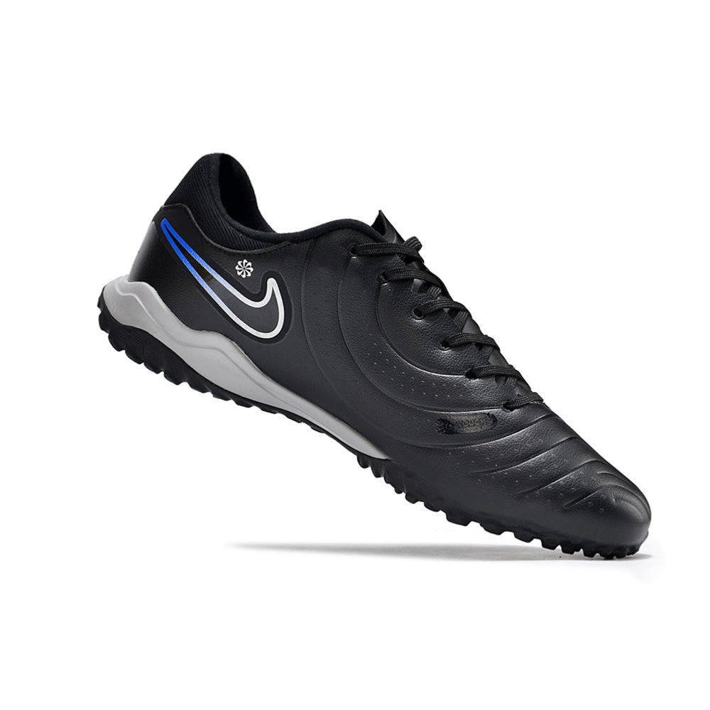 Chuteira Society Nike Tiempo Legend 10 Pro TF Preta e Azul 
