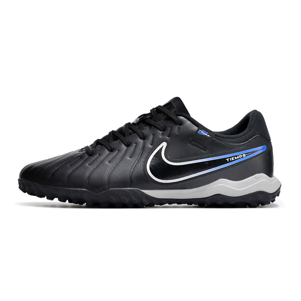 Chuteira Society Nike Tiempo Legend 10 Pro TF Preta e Azul 