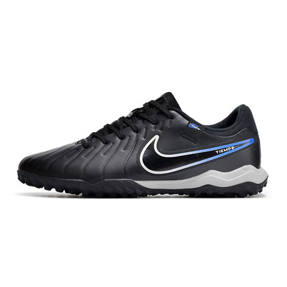 Chuteira Society Nike Tiempo Legend 10 Pro TF Preta e Azul 