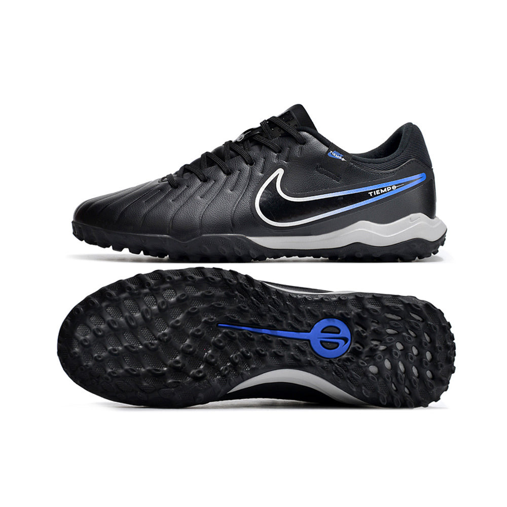Chuteira Society Nike Tiempo Legend 10 Pro TF Preta e Azul 
