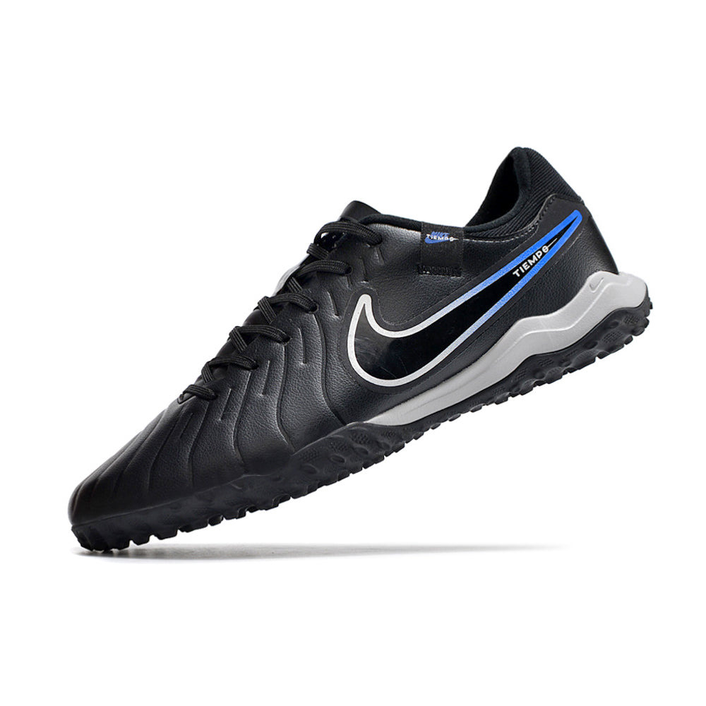 Chuteira Society Nike Tiempo Legend 10 Pro TF Preta e Azul 