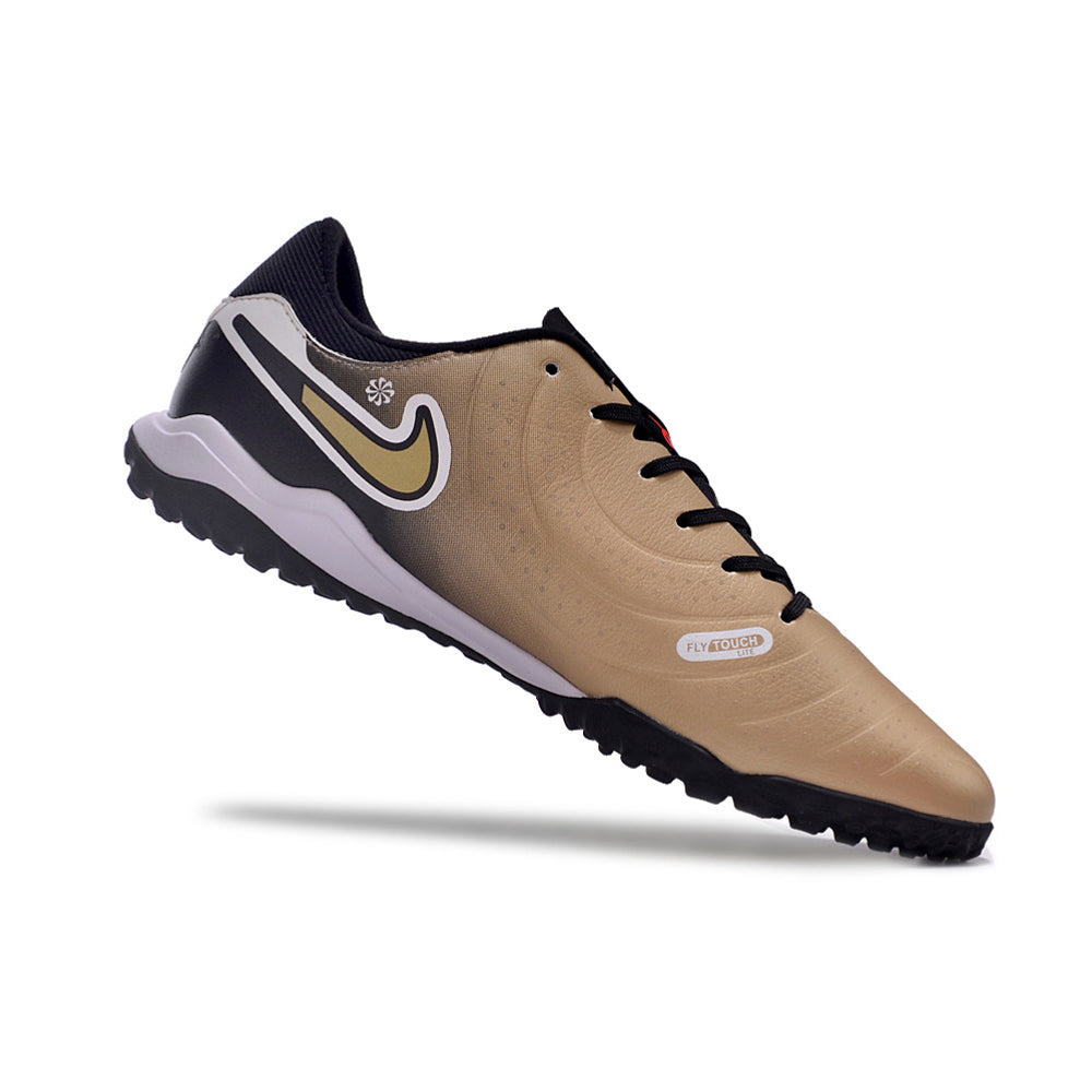 Chuteira Society Nike Tiempo Legend 10 Pro TF Preta e Dourado 