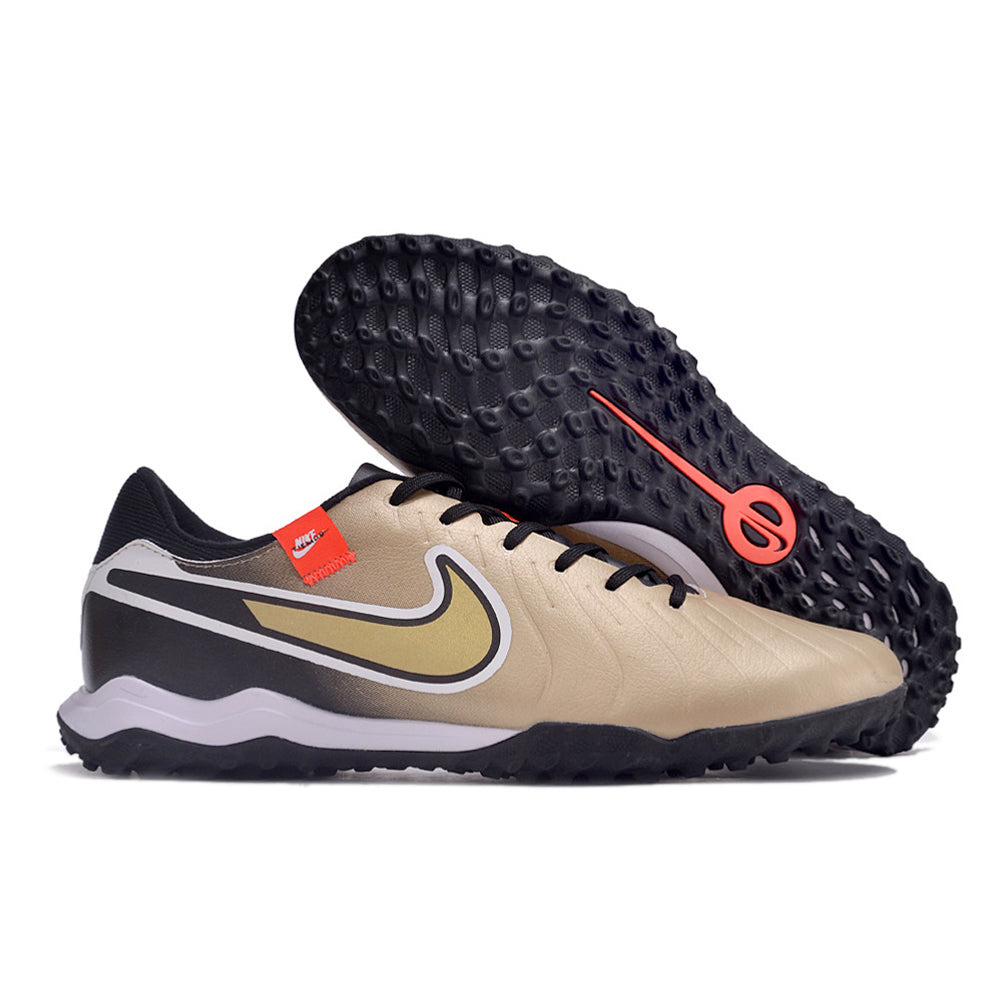Chuteira Society Nike Tiempo Legend 10 Pro TF Preta e Dourado 