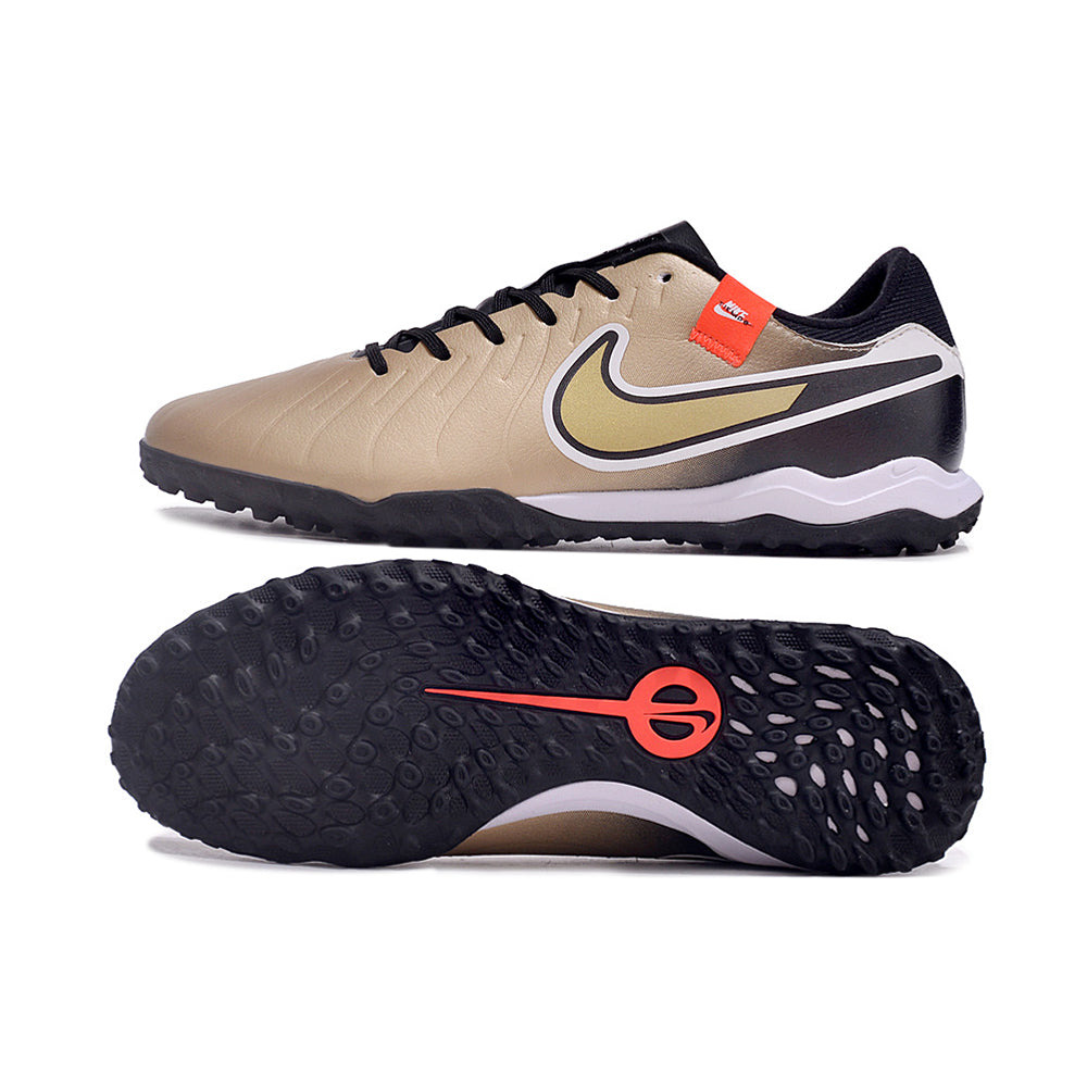 Chuteira Society Nike Tiempo Legend 10 Pro TF Preta e Dourado 