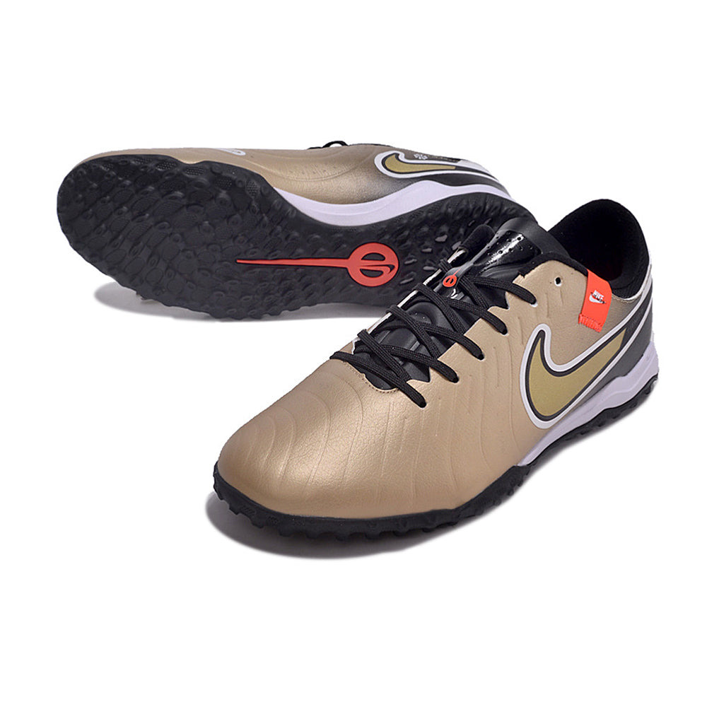 Chuteira Society Nike Tiempo Legend 10 Pro TF Preta e Dourado 
