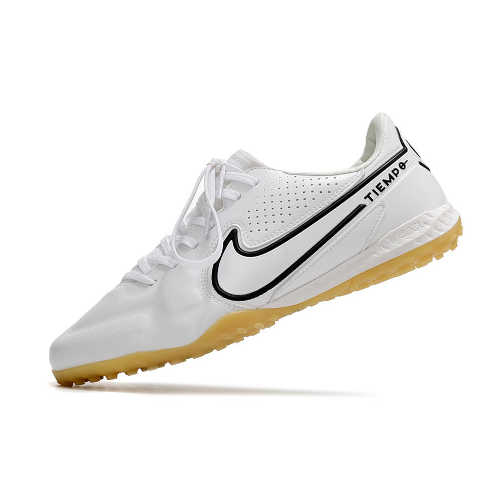 Chuteira Society Nike Tiempo Legend 9 Elite TF Branca e Preta