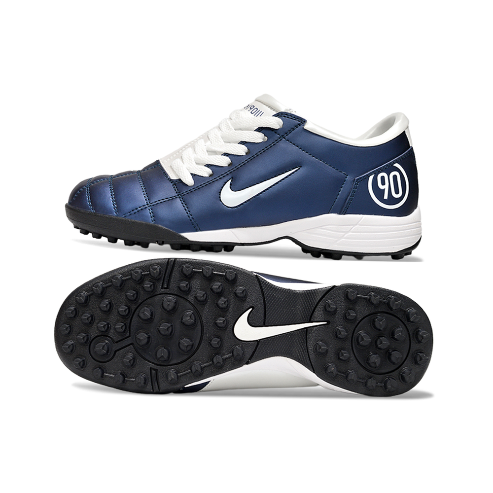 Chuteira Society Nike Total 90 TF Azul e Branca