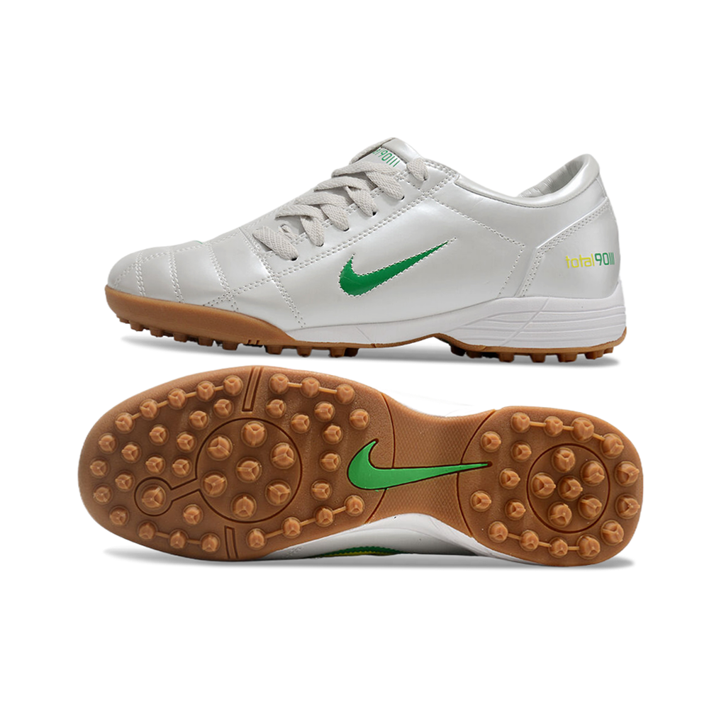 Chuteira Society Nike Total 90 TF Branca e Verde