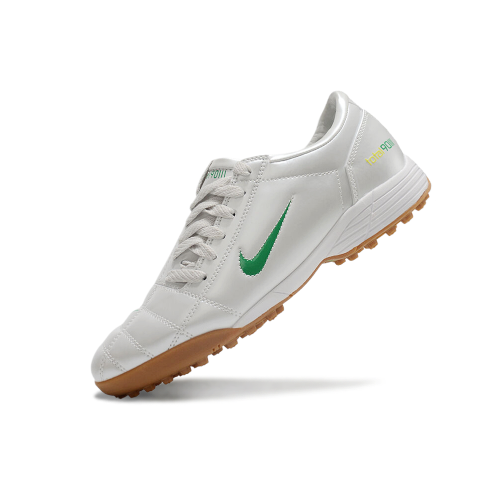 Chuteira Society Nike Total 90 TF Branca e Verde