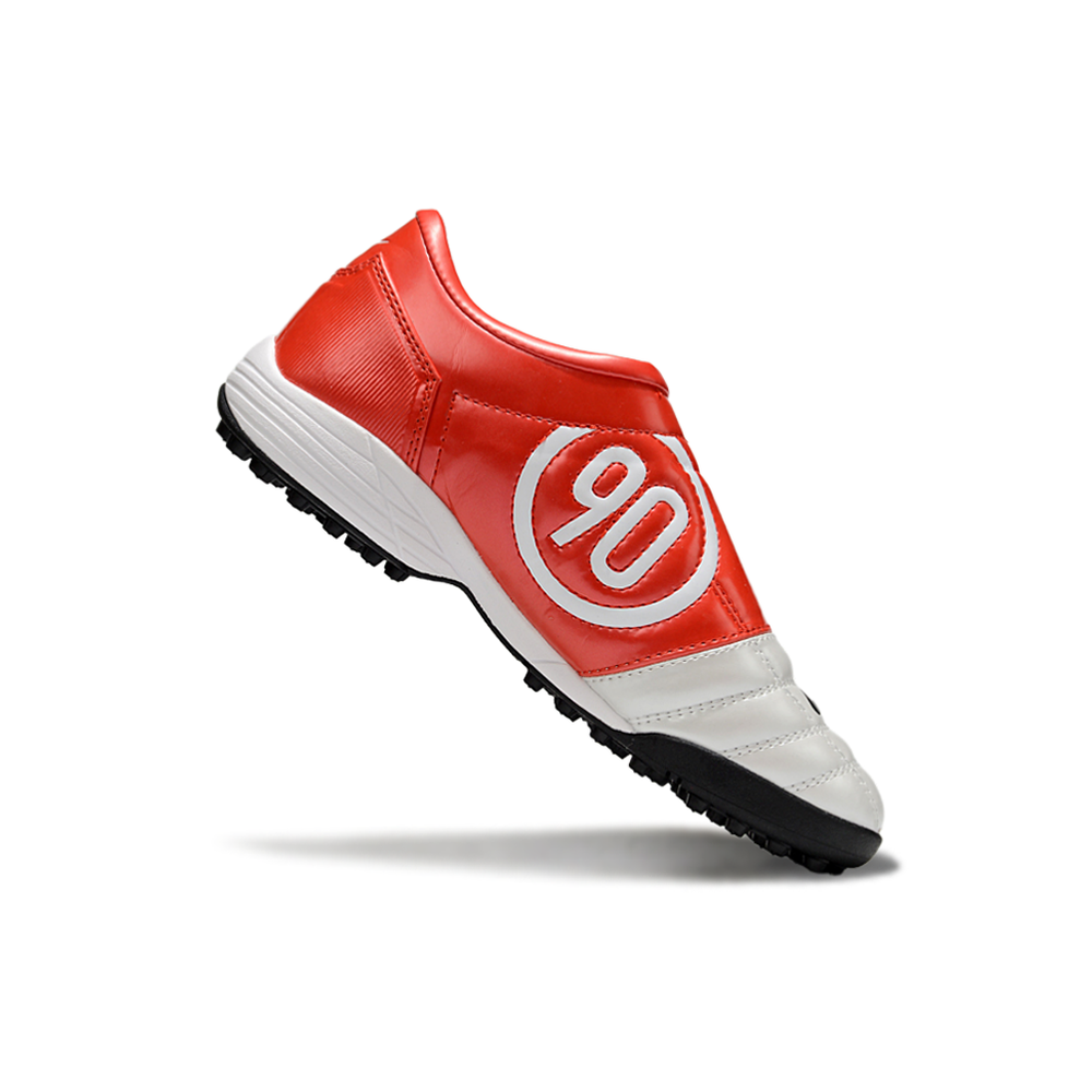 Chuteira Society Nike Total 90 TF Branca e Vermelha
