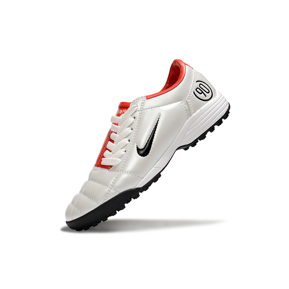 Chuteira Society Nike Total 90 TF Branca e Vermelha