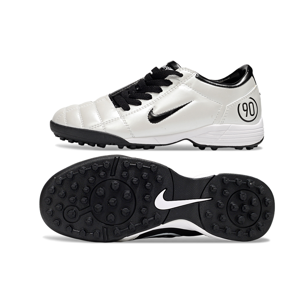 Chuteira Society Nike Total 90 TF Branco e Preto