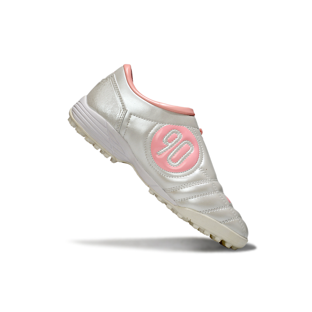 Chuteira Society Nike Total 90 TF Branco e Rosa