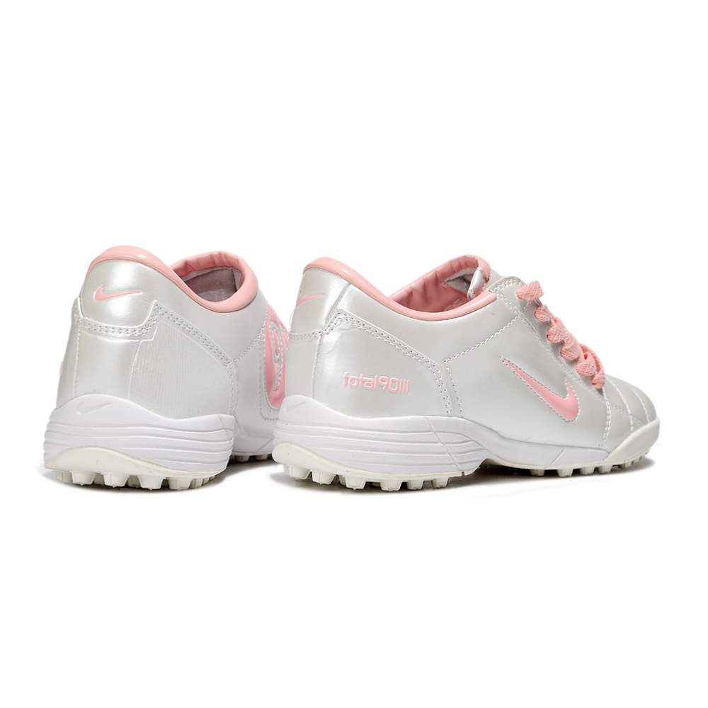 Chuteira Society Nike Total 90 TF Branco e Rosa