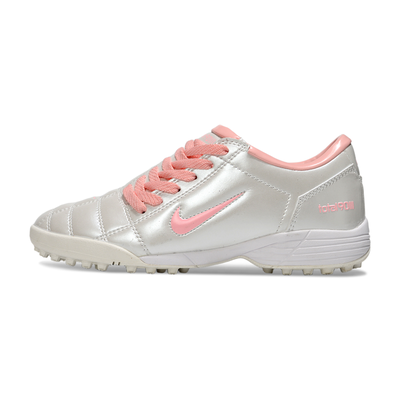 Chuteira Society Nike Total 90 TF Branco e Rosa