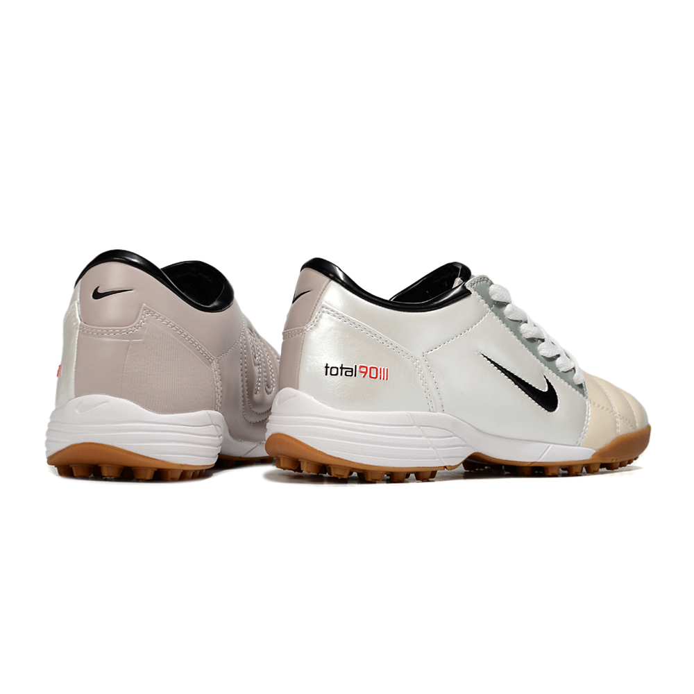 Chuteira Society Nike Total 90 TF Branco, Bege e Cinza