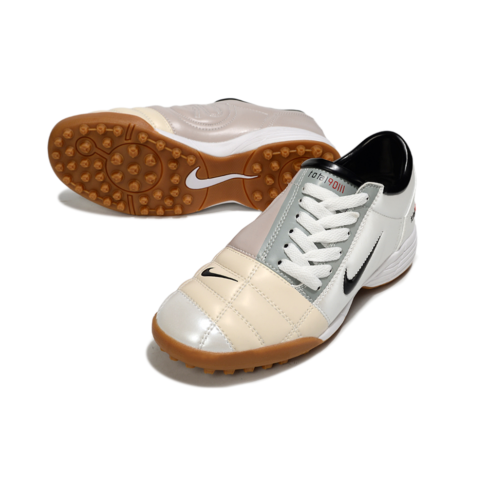 Chuteira Society Nike Total 90 TF Branco, Bege e Cinza