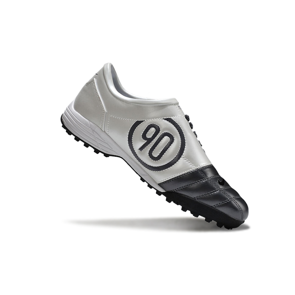 Chuteira Society Nike Total 90 TF Cinza e Branca