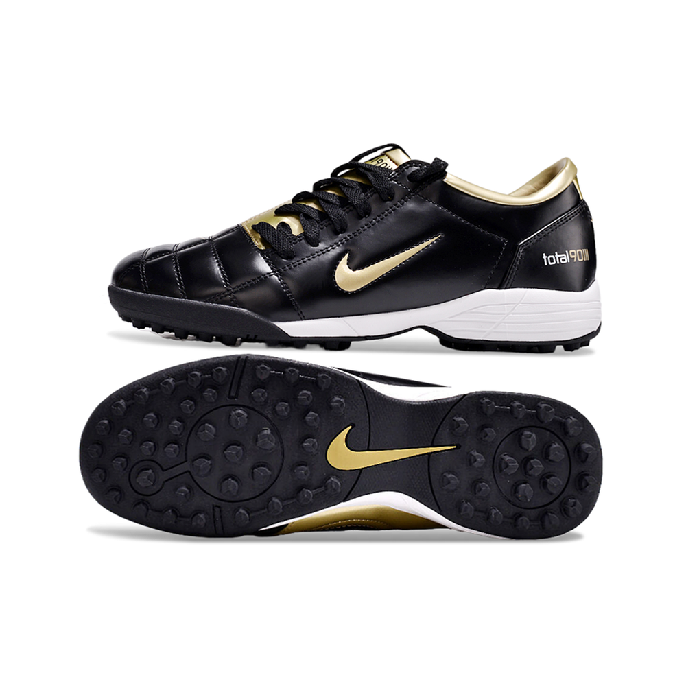 Chuteira Society Nike Total 90 TF Dourada e Preta
