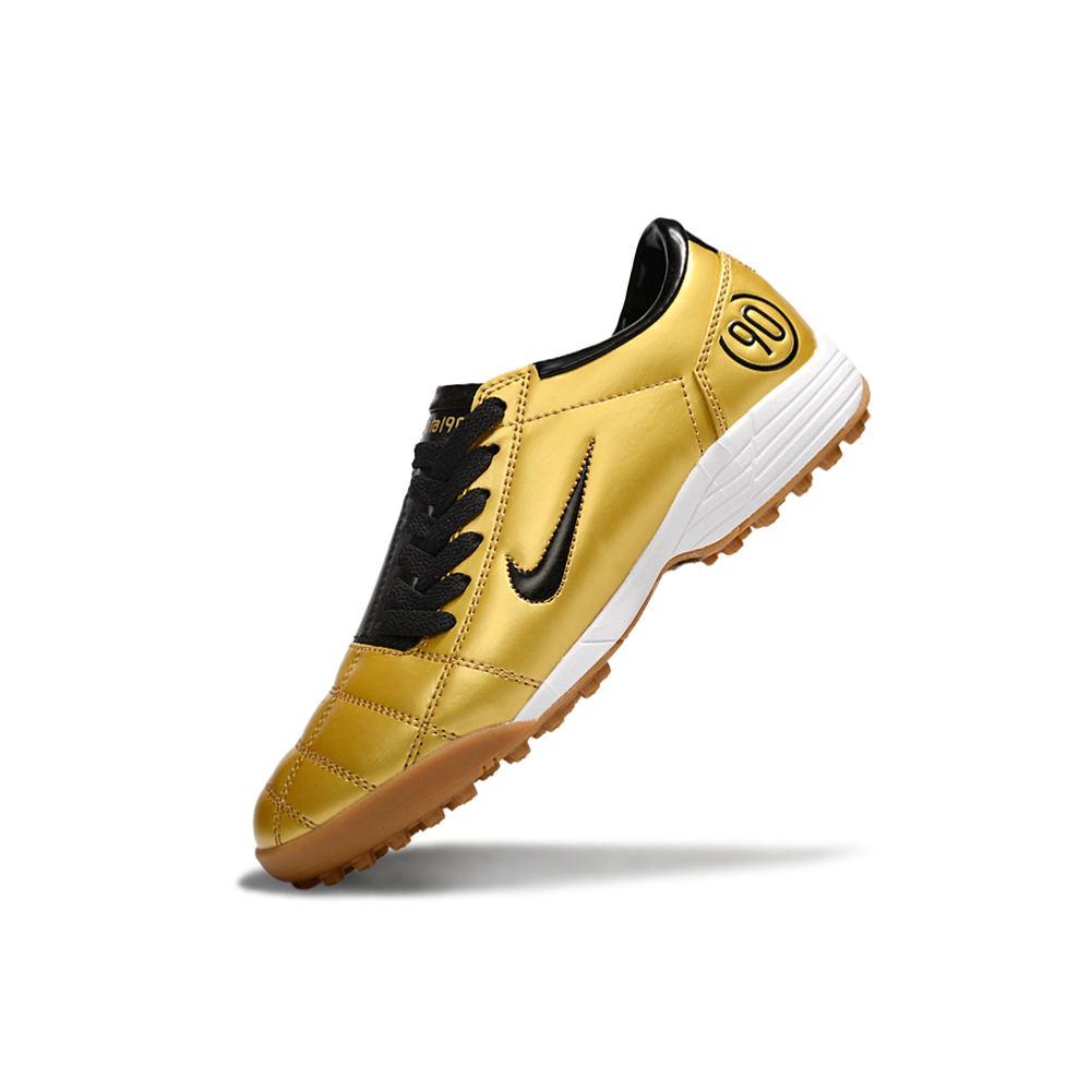 Chuteira Society Nike Total 90 TF Dourado e Preto