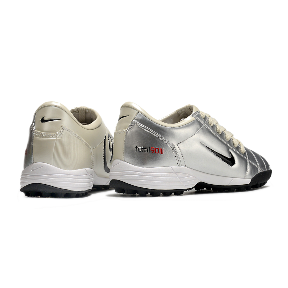 Chuteira Society Nike Total 90 TF Prata e Creme