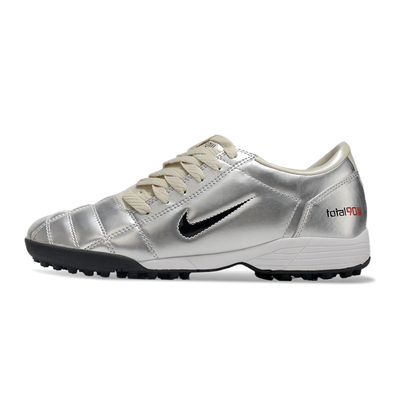 Chuteira Society Nike Total 90 TF Prata e Creme
