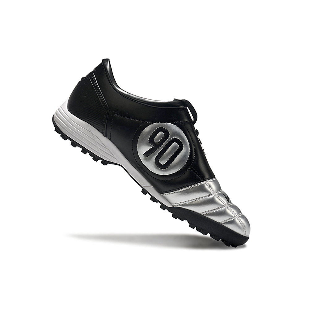 Chuteira Society Nike Total 90 TF Prata e Preta