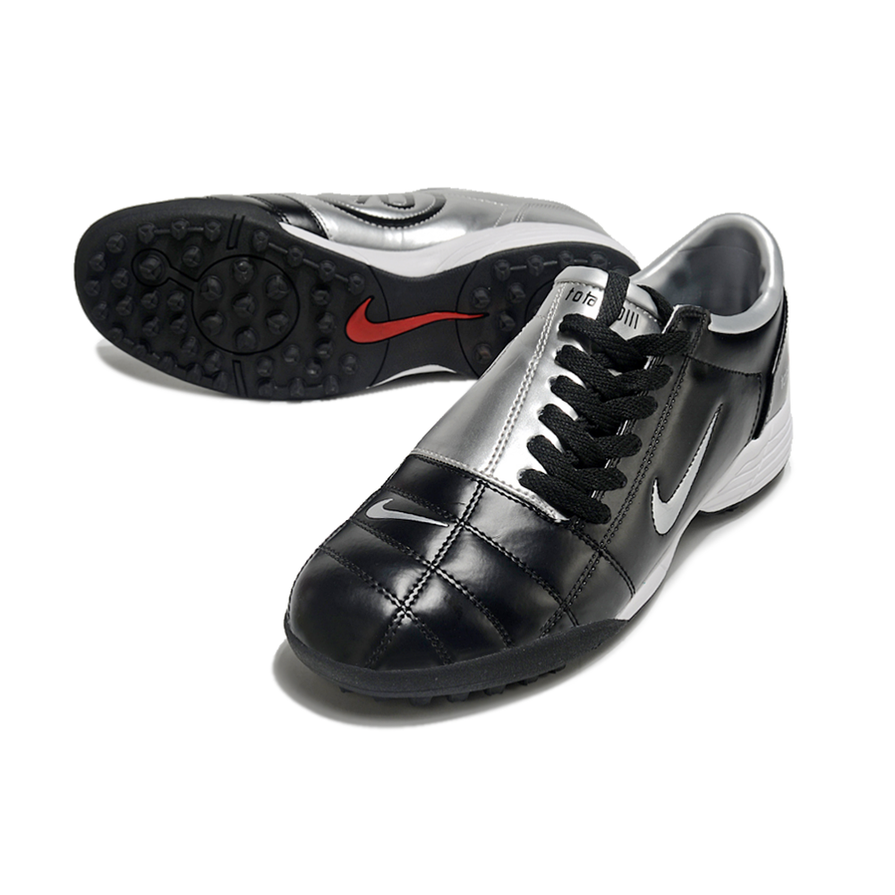 Chuteira Society Nike Total 90 TF Preta e Prata