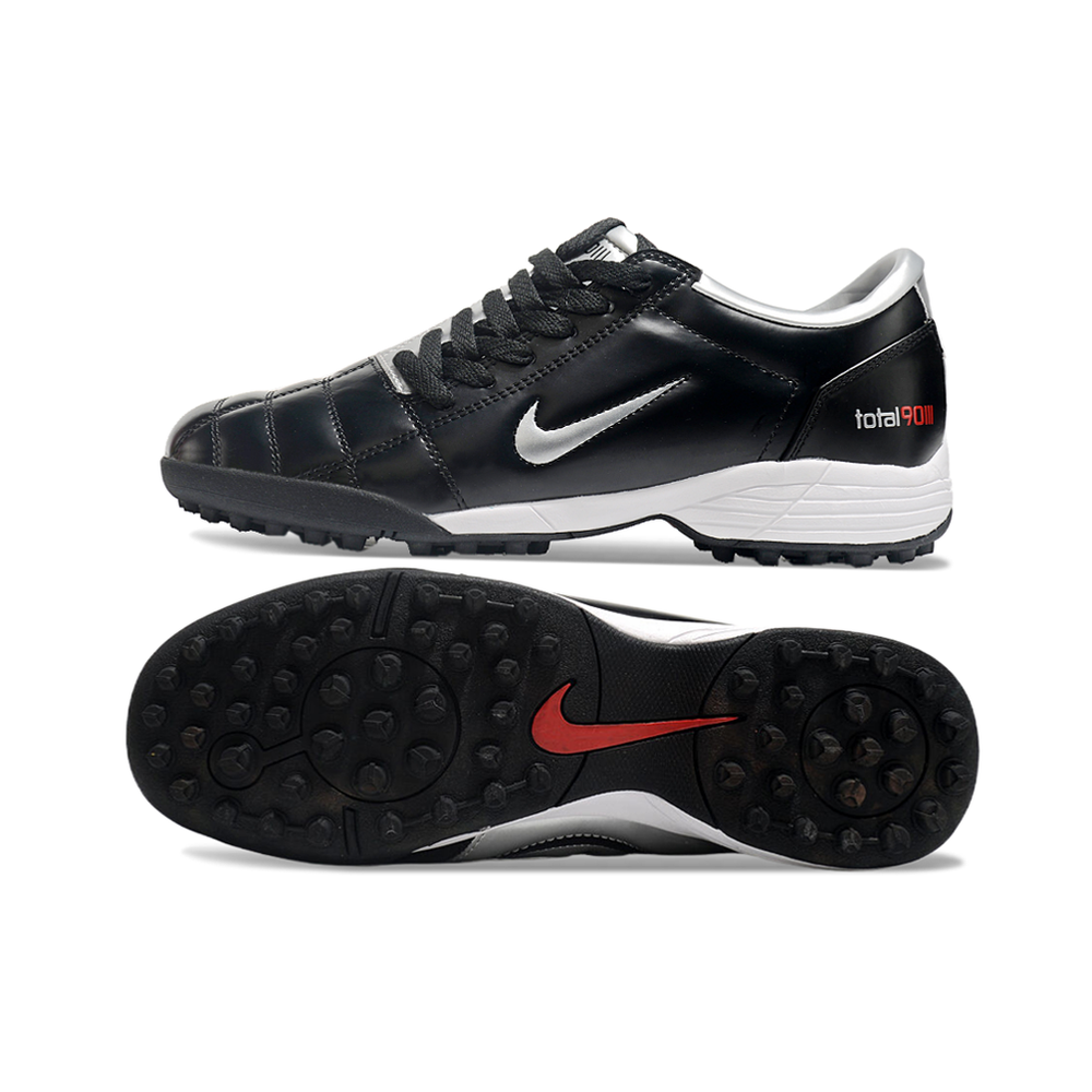 Chuteira Society Nike Total 90 TF Preta e Prata