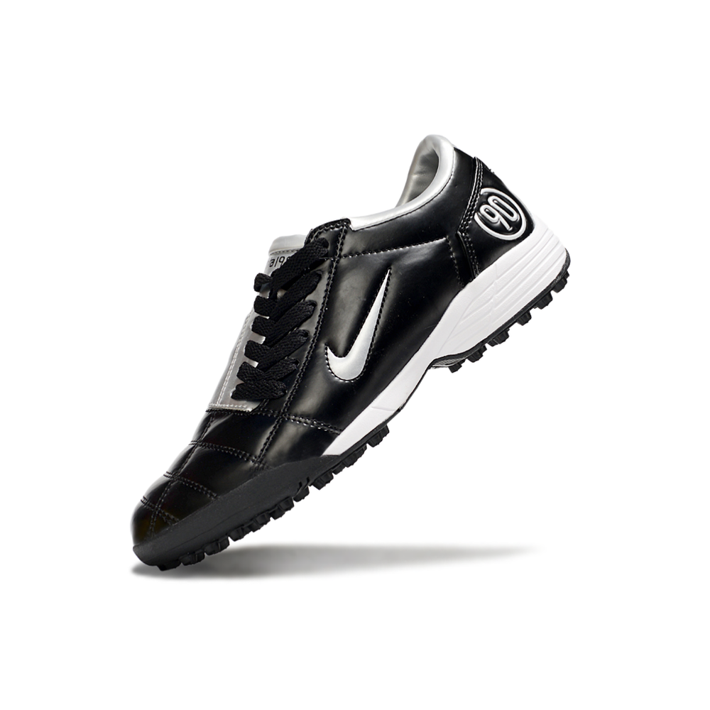 Chuteira Society Nike Total 90 TF Preto e Prata