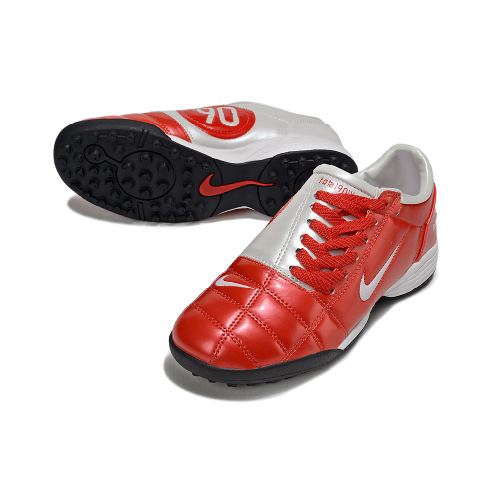 Chuteira Society Nike Total 90 TF Vermelha e Branco