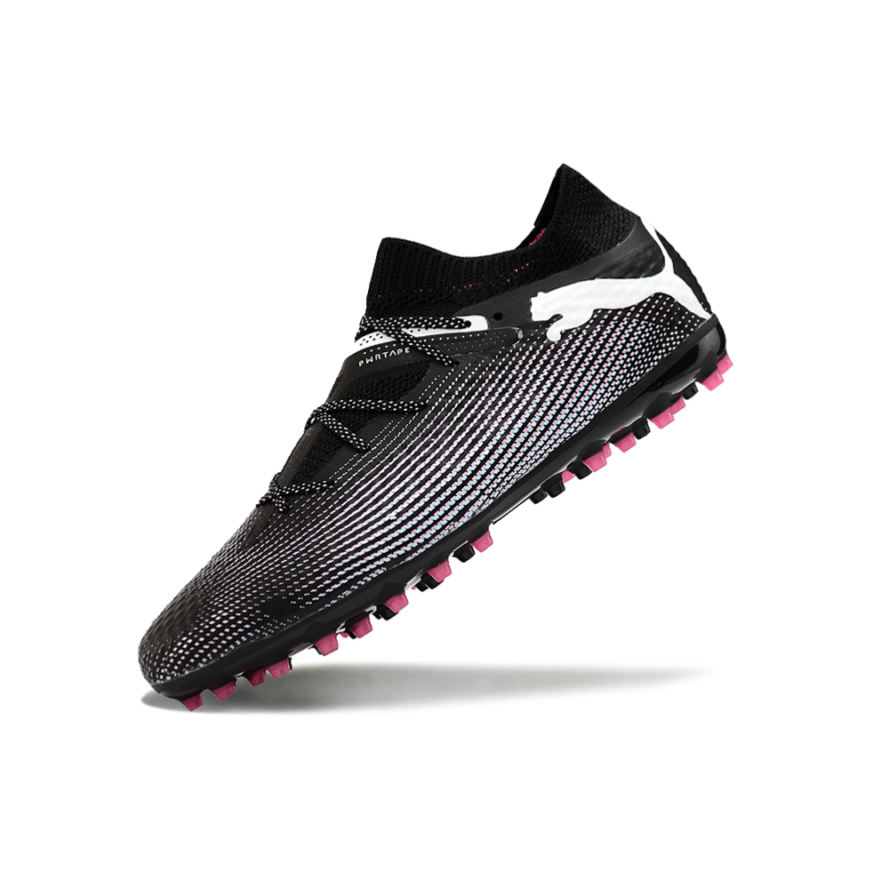 Chuteira Society Puma Future 7 MG Preta e Rosa