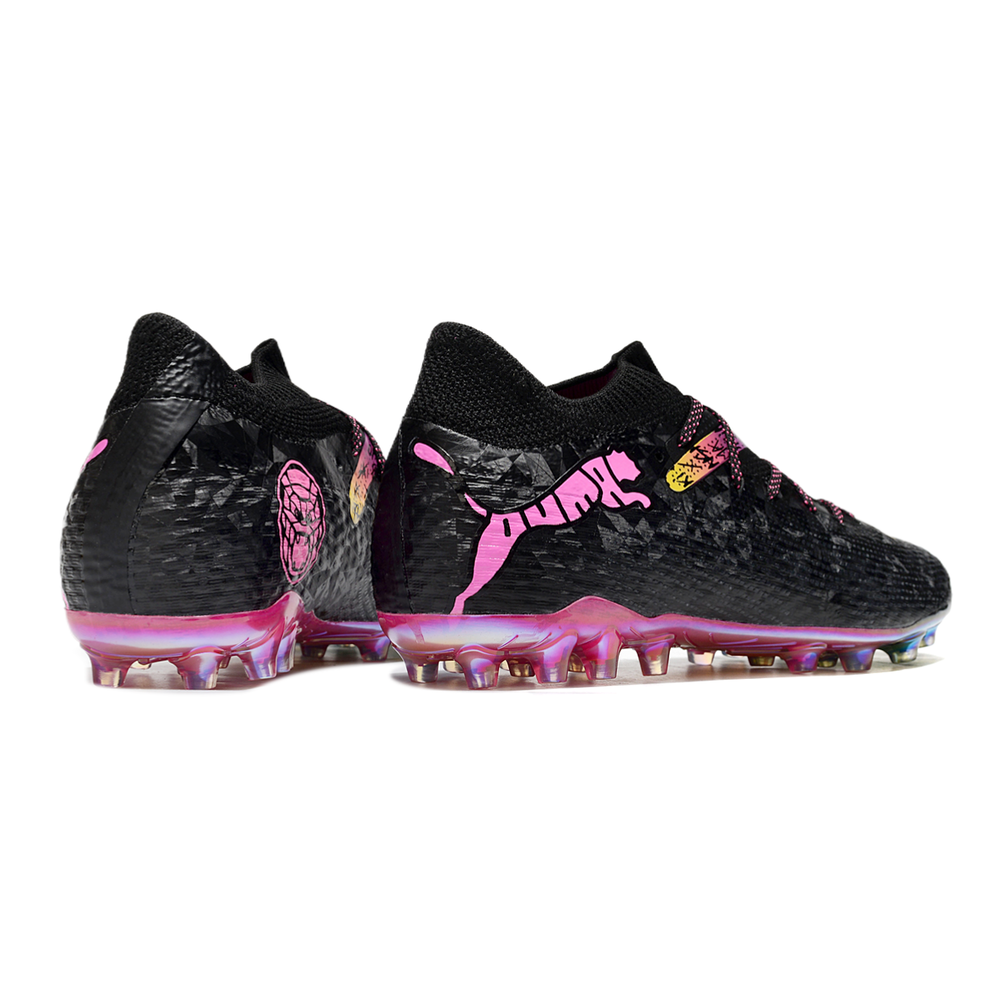 Chuteira Society Puma Future 7 MG Preta e Rosa 