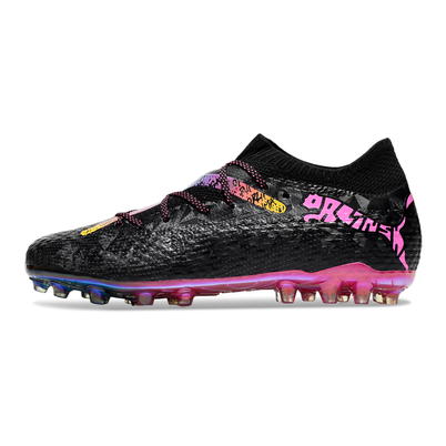 Chuteira Society Puma Future 7 MG Preta e Rosa "Orlinski Pack"