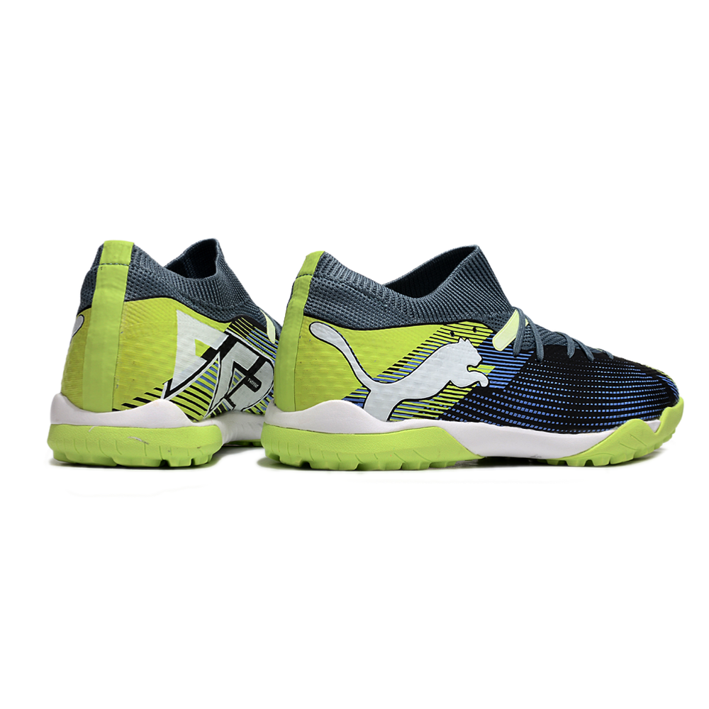 Chuteira Society Puma Future 7 TF Azul e Verde