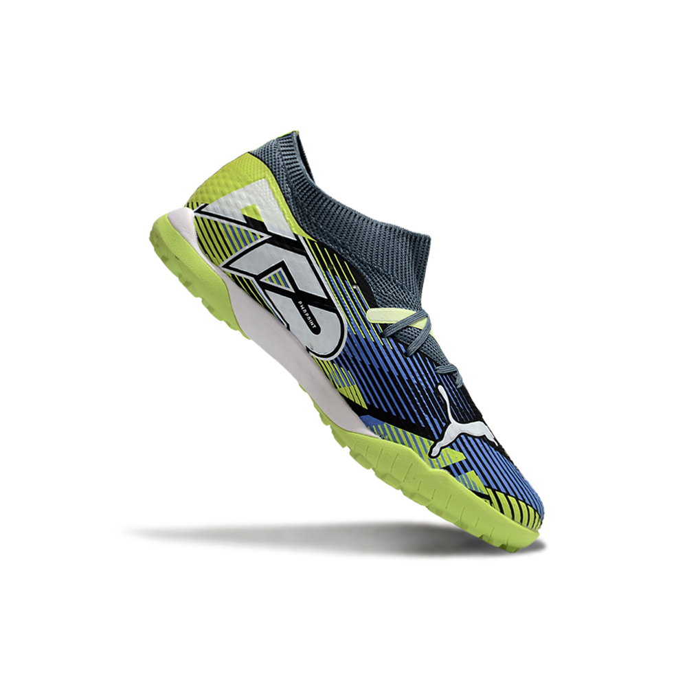 Chuteira Society Puma Future 7 TF Azul e Verde