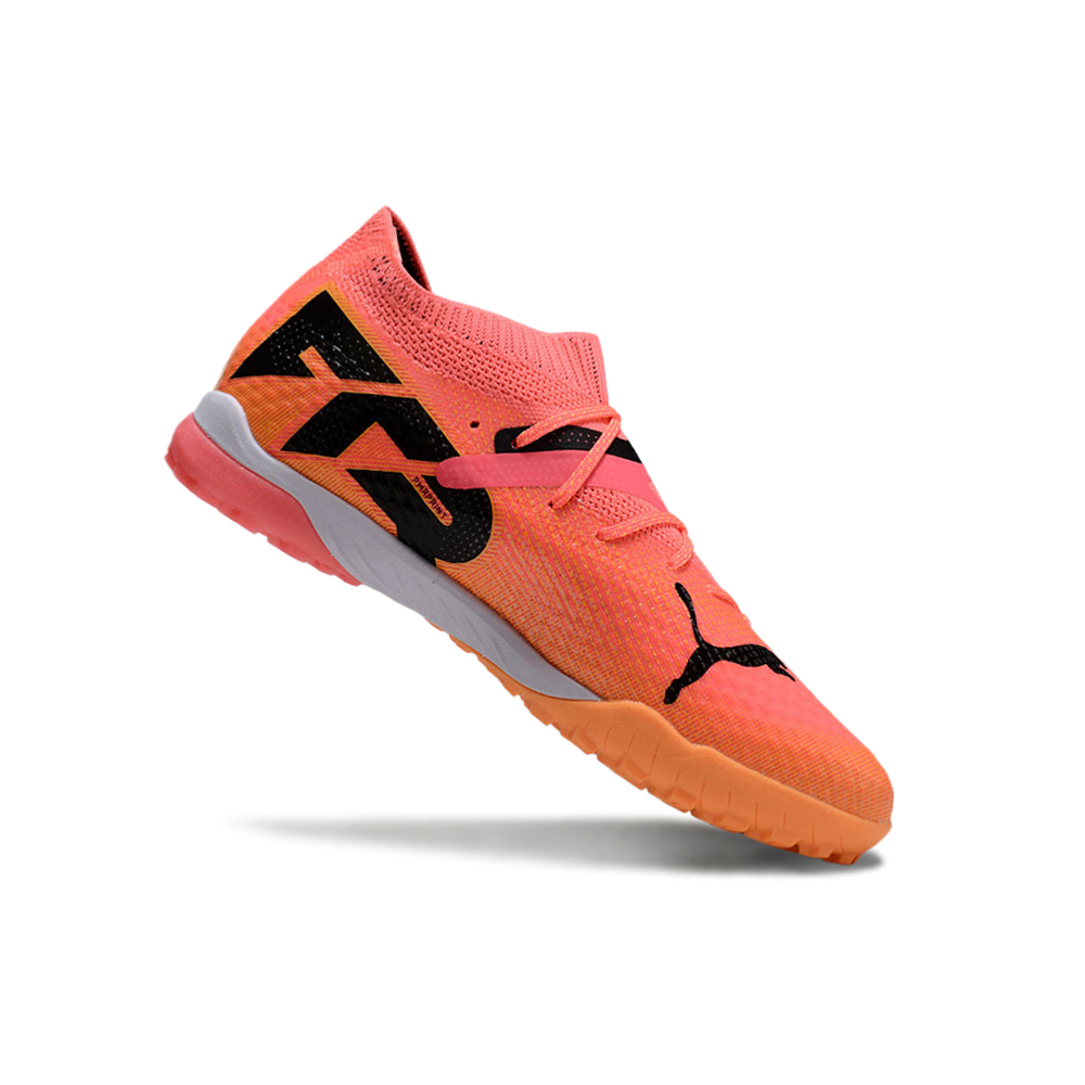Chuteira Society Puma Future 7 TF Laranja e Rosa 