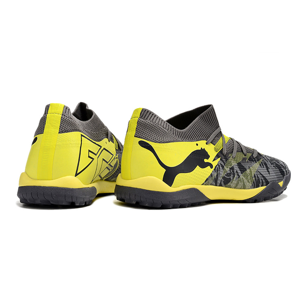 Chuteira Society Puma Future 7 TF Preta e Verde 