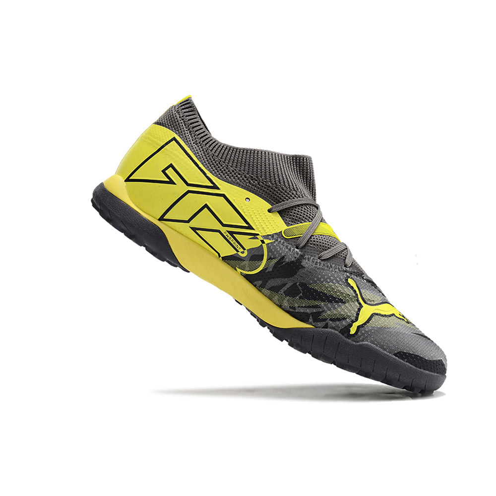 Chuteira Society Puma Future 7 TF Preta e Verde 